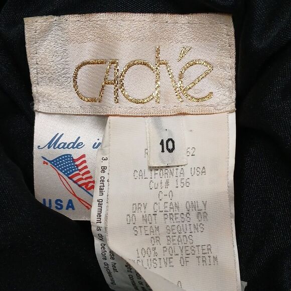 Cache Vintage black sequin embellished ruched dress Sz 10 EUC Made in USA - Picture 9 of 10